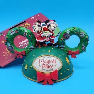 Disney Santa Mickey Minnie Mouse Ears Ornament Christmas Magical Place on Earth
